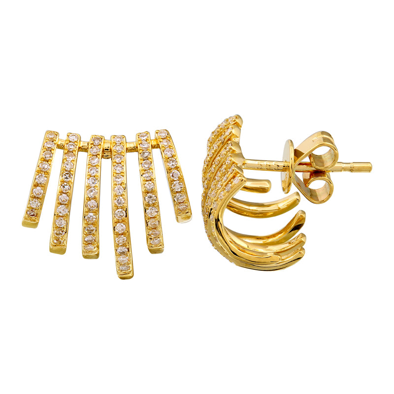 Yellow Gold Diamond Caged Lobe Stud Earrings (Copy)  Susan Blake Jewelry