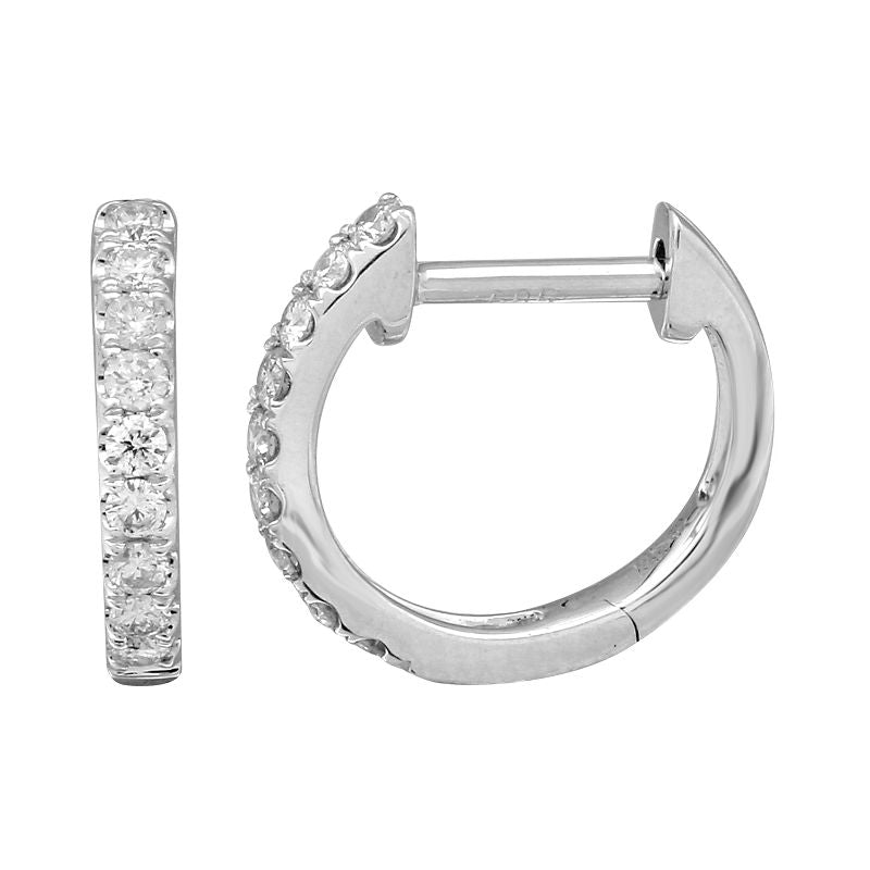 14k Diamond Pave Huggie 12mm  Susan Blake Jewelry