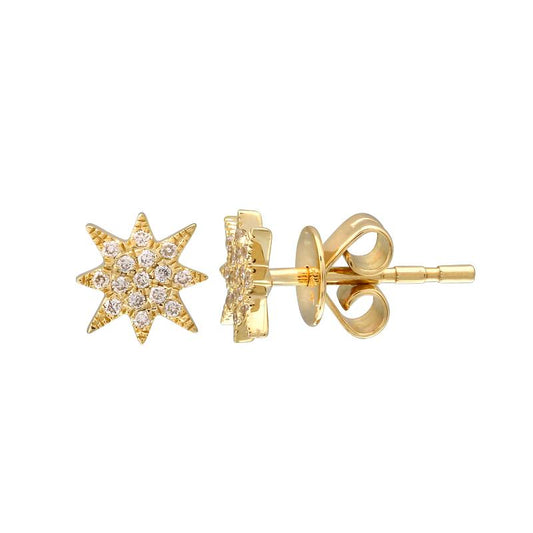 14K Diamond Pave Starburst Earring