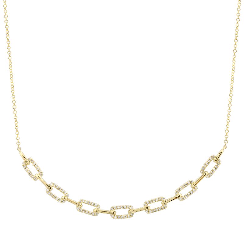 14k Yellow Gold Link Diamond Necklace  Susan Blake Jewelry