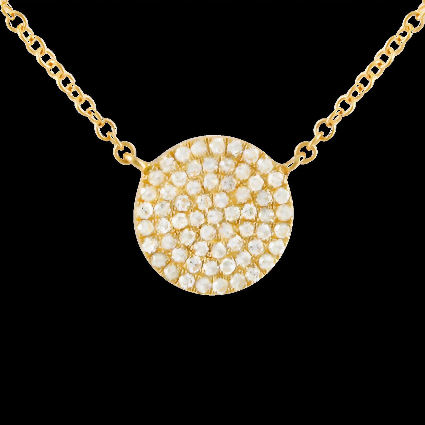 14K Pave Disc Necklace  Susan Blake Jewelry