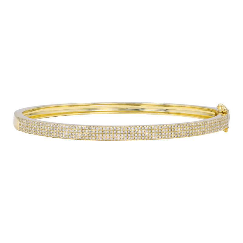 14k Yellow Gold 4 Row Diamond Bangle  Susan Blake Jewelry