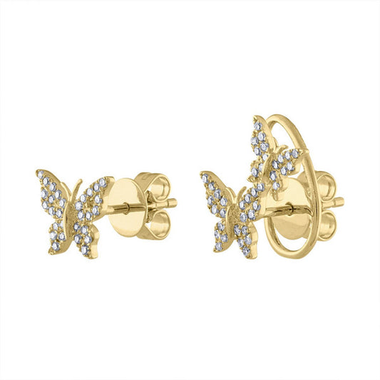 Single & Double Pave Butterfly Earrings