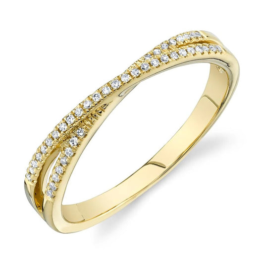 14K Yellow Gold Round Diamond Slim Lady's Ring  Susan Blake Jewelry