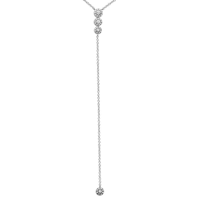 14k White Gold Diamond Lariat Necklace