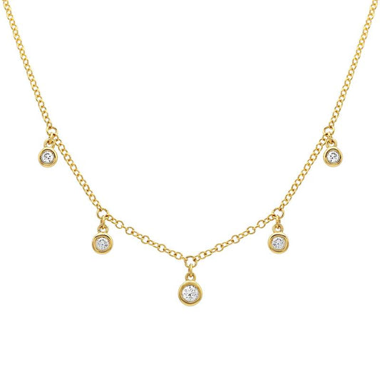 14K Yellow Gold Five-Drop Diamond Necklace  Susan Blake Jewelry