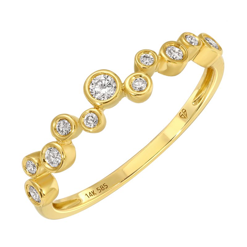 14k Yellow Gold Bezel Diamond Ring