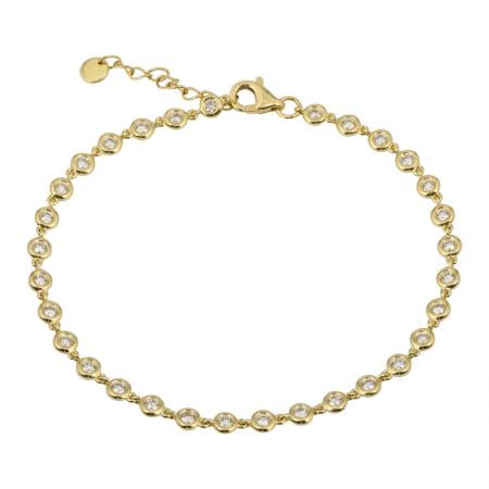 14k Yellow Gold Bezel Set Diamond Bracelet