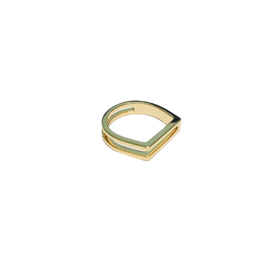 Gold Square Open Double Bar Ring¬† Susan Blake Jewelry