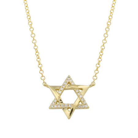 Yellow Gold Star of David Diamond Necklace  Susan Blake Jewelry