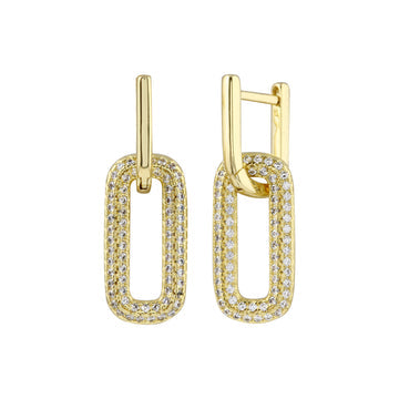 Yg Cz Link Drop Earring¬† Susan Blake Jewelry