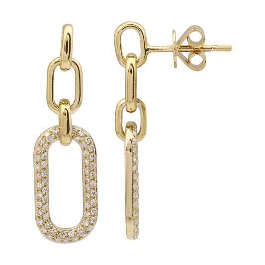 14K Yellow Gold Diamond Link Earrings  Susan Blake Jewelry