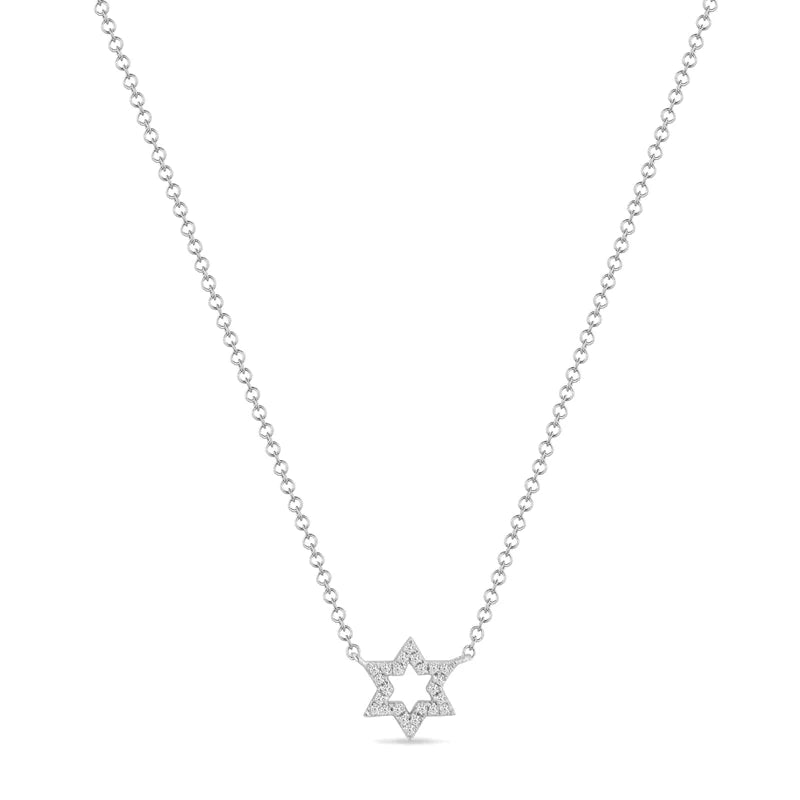 14K Yellow/White Gold Diamond Star of David Necklace  Susan Blake Jewelry