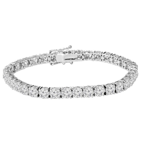 14K WG 9.02 Ct. Lab Grown Diamond Prong Set Tennis Bracelet 7”  Susan Blake Jewelry