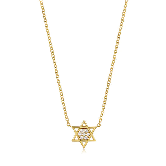 14KY DIAMOND STAR OF DAVID NECKLACE