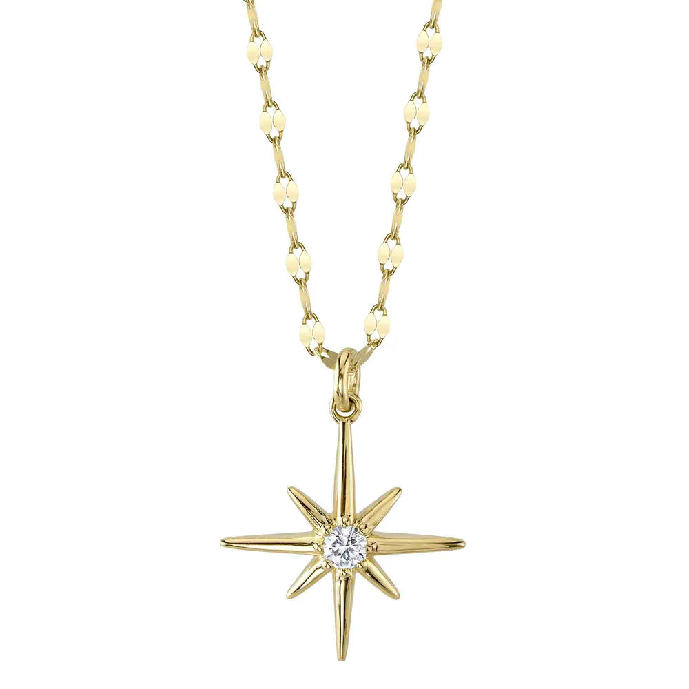 14K North Star With Center Diamond Necklace  Susan Blake Jewelry