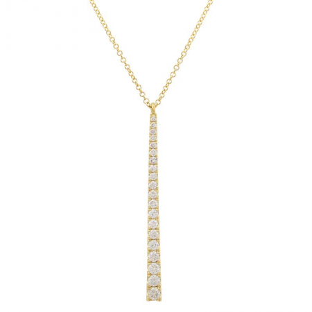 14k Yellow Gold Diamond Vertical Bar Necklace  Susan Blake Jewelry