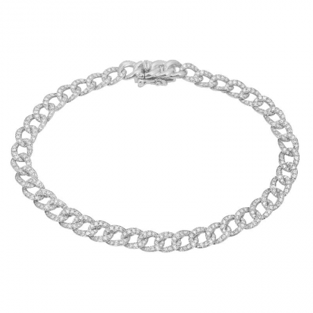 14K WHITE GOLD CUBAN LINK DIAMOND BRACELET  Susan Blake Jewelry