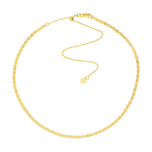 14k Gold Valentino Chain Adjustable Choker