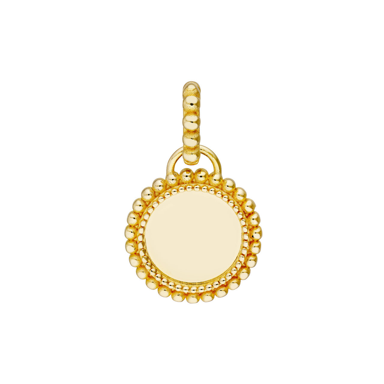 14K Yellow Gold Round Beaded Accent Pendant  Susan Blake Jewelry