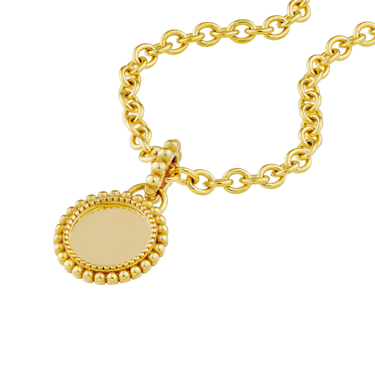 14K Yellow Gold Round Beaded Accent Pendant  Susan Blake Jewelry