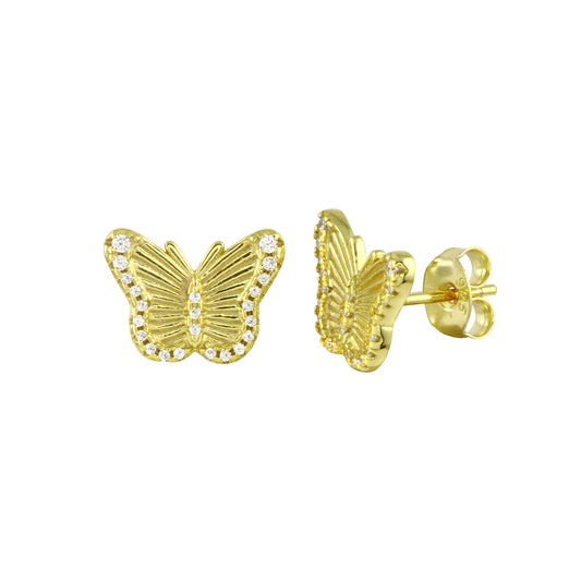 Pave Fluted Butterfly Stud Earrings¬† Susan Blake Jewelry