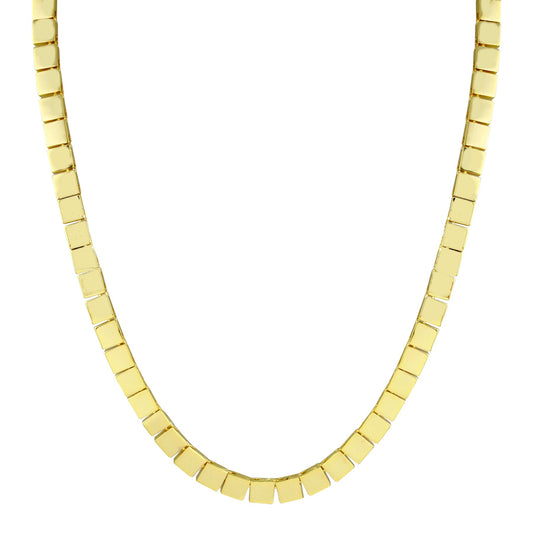 Gold Square Tennis Necklace¬† Susan Blake Jewelry