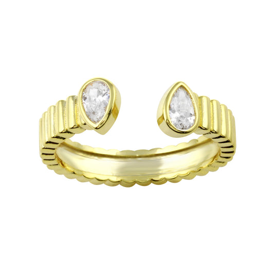 Open Pear Fluted Band Ring¬† Susan Blake Jewelry