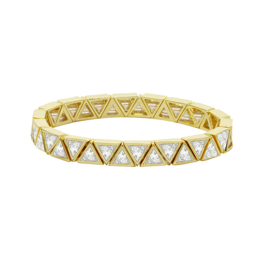 CZ Diamond Gold Triangle Stretchy Bracelet¬† Susan Blake Jewelry