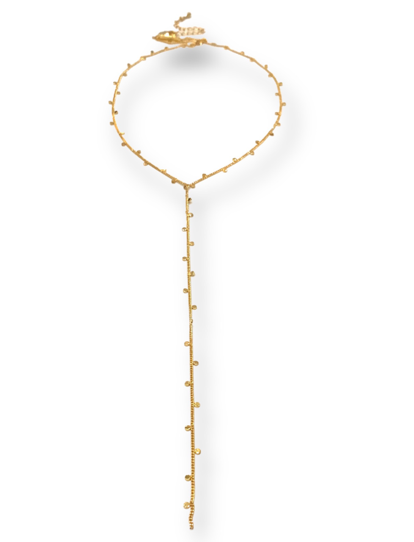 Adjustable Lariat Necklace, Gold