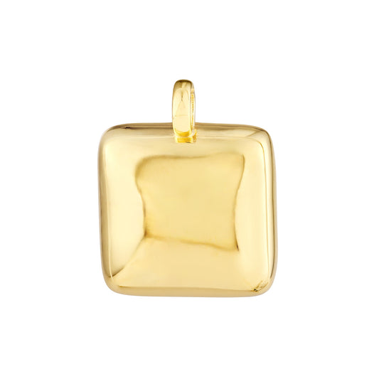 14K Yellow Gold Puffed Square Charm  Susan Blake Jewelry