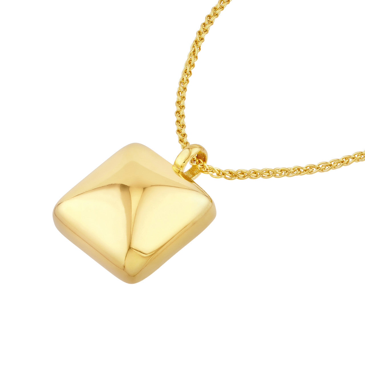 14K Yellow Gold Puffed Square Charm  Susan Blake Jewelry