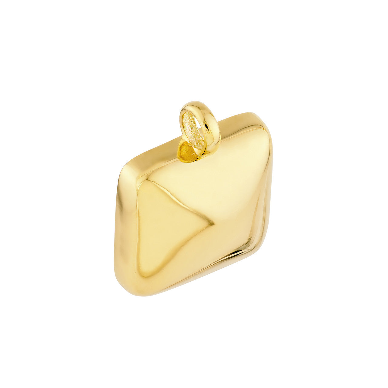 14K Yellow Gold Puffed Square Charm  Susan Blake Jewelry