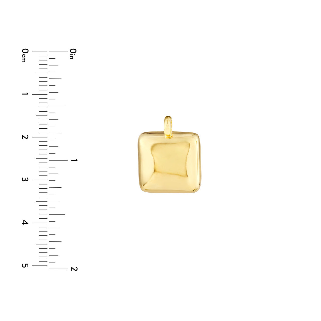 14K Yellow Gold Puffed Square Charm  Susan Blake Jewelry