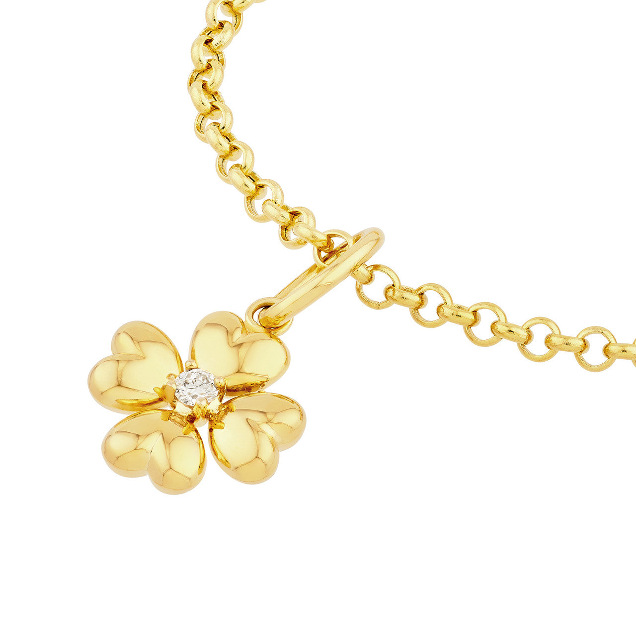 14K Yellow Gold Puff Flower Charm  Susan Blake Jewelry