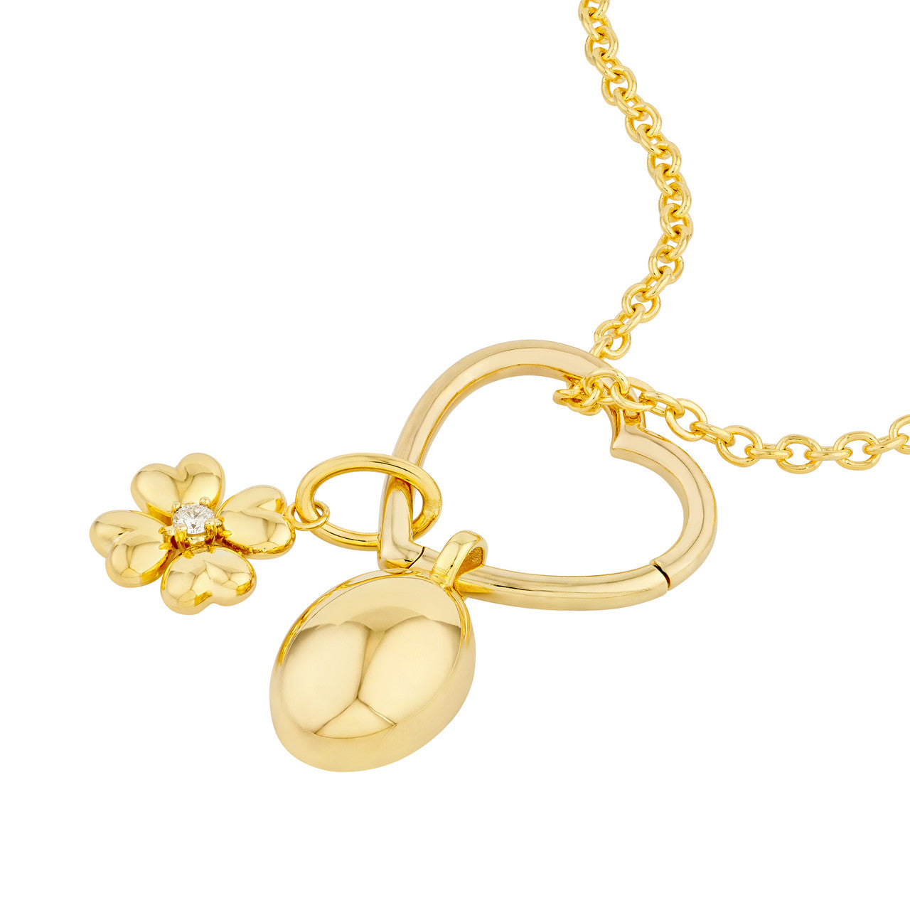 14K Yellow Gold Puff Flower Charm  Susan Blake Jewelry