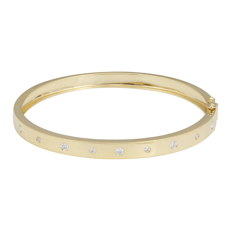 14k Yellow Gold Diamond Bangle - Susan Blake Jewelry