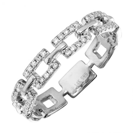 14k Link Diamond Ring