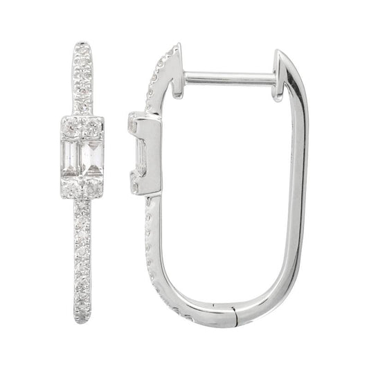 14k White Gold Mixed-Cut Diamond Earrings