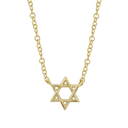 14k Yellow Gold Star-of-David Necklace