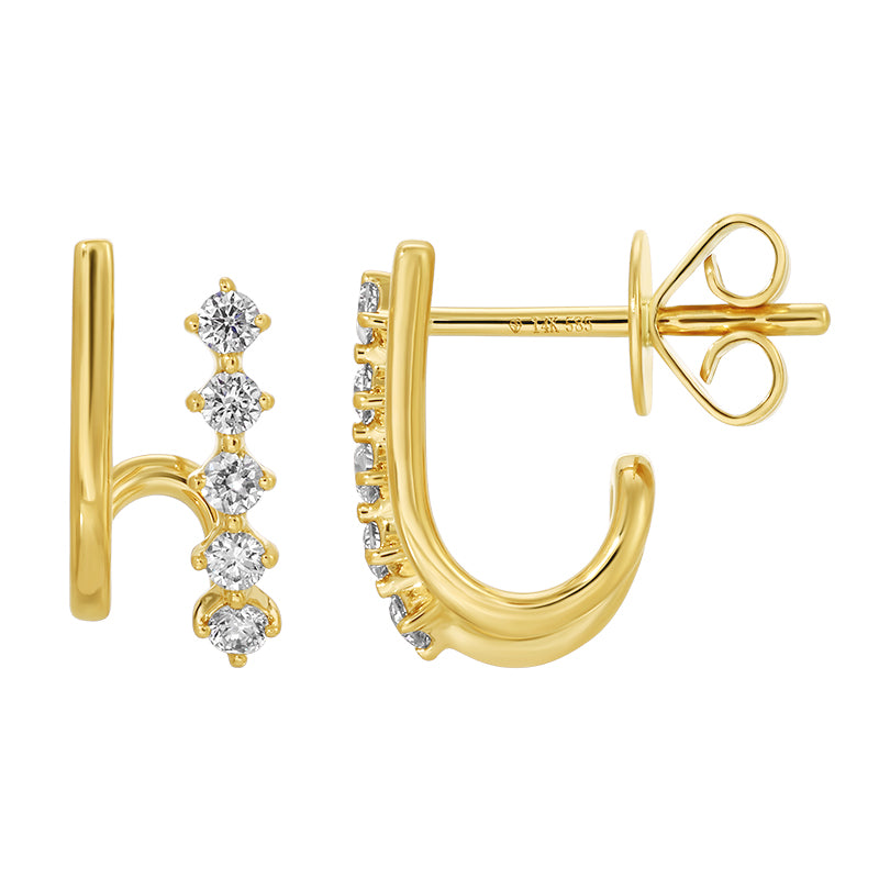 14k Yellow Gold Diamond Earrings - Susan Blake Jewelry