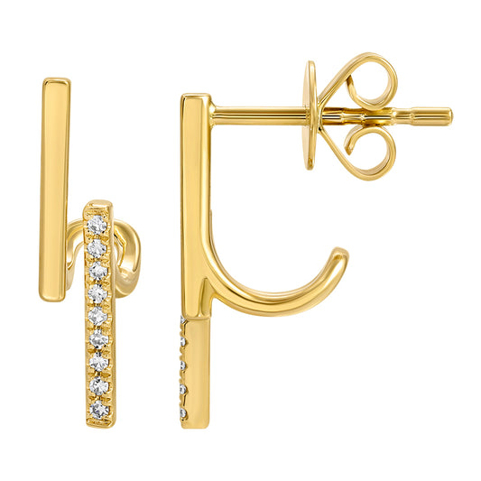 14k Yellow Gold Double Stick Earrings - Susan Blake Jewelry