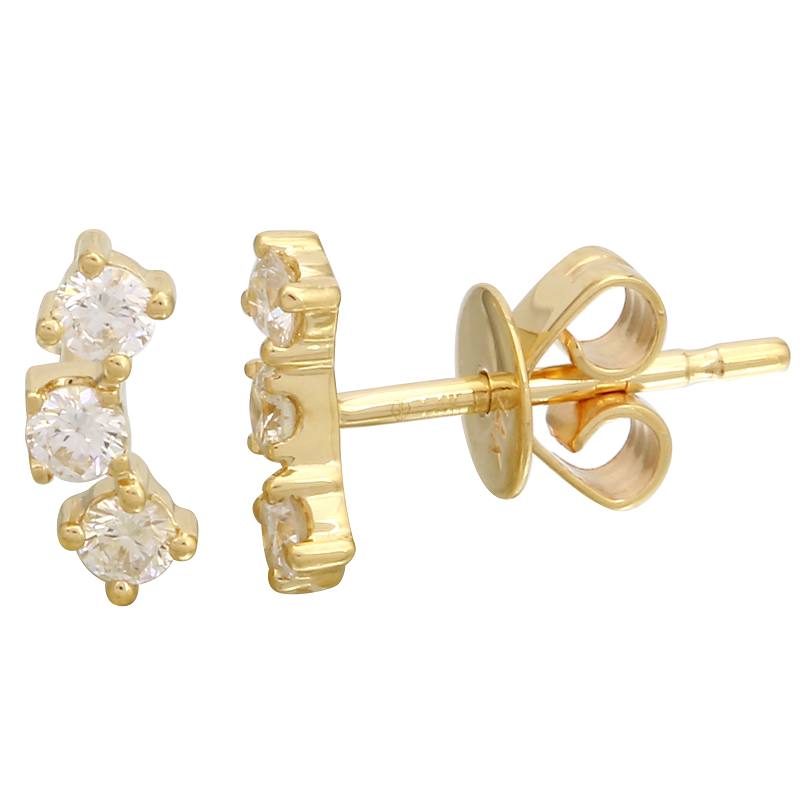 14k Yellow Gold Diamond Stud Earrings - Susan Blake Jewelry