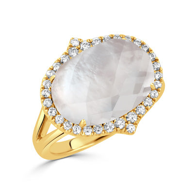 18K Gold Quartz & Pearl Diamond Ring  Susan Blake Jewelry