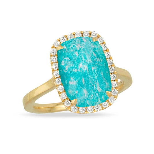 18K Gold Quartz & Amazonite Diamond Ring  Susan Blake Jewelry