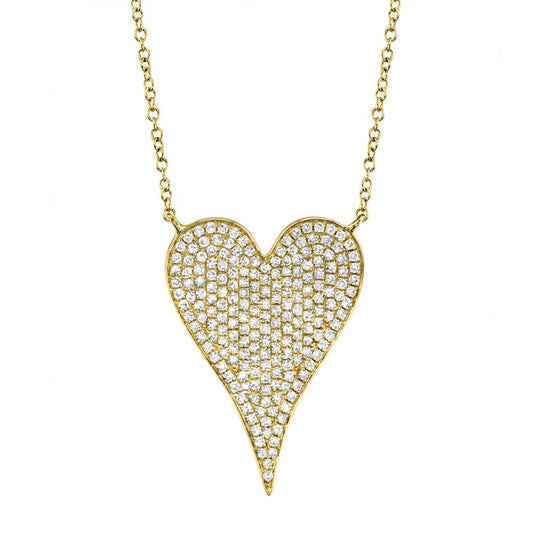 14K Yellow Gold Diamond Heart Necklace  Susan Blake Jewelry