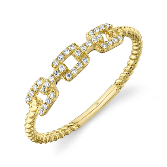 14K Yellow Gold Diamond Link Ring  Susan Blake Jewelry