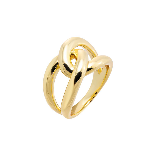 Gold Solid Intertwined Chunky Chain Ring (Size 7)¬† Susan Blake Jewelry