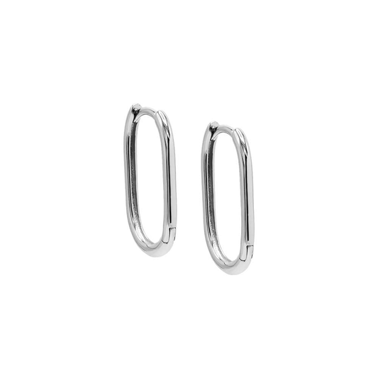 Silver Thin Solid Oval Huggie Earrings¬† Susan Blake Jewelry