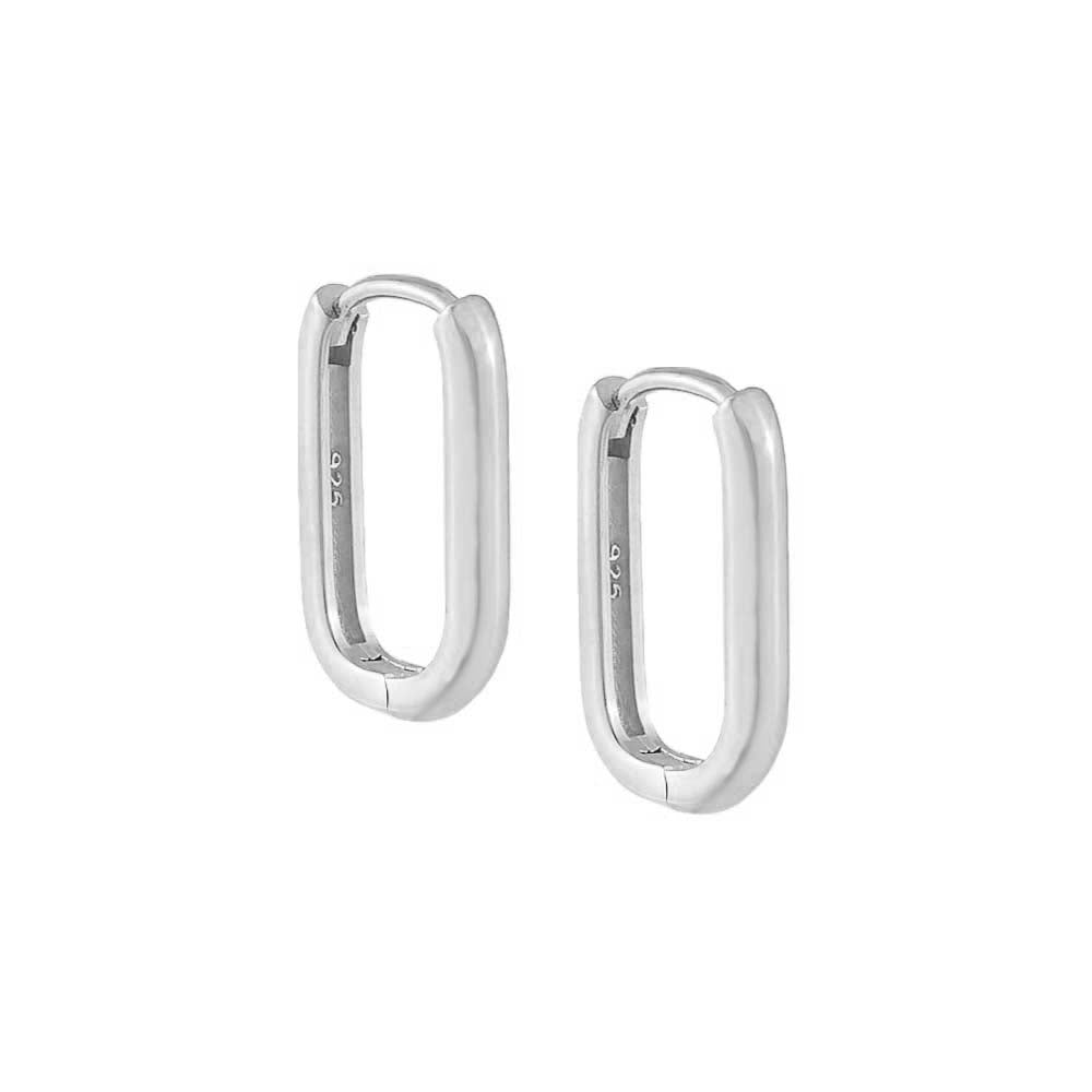 Silver Solid Oval Huggie Earrings (10 MM)¬† Susan Blake Jewelry